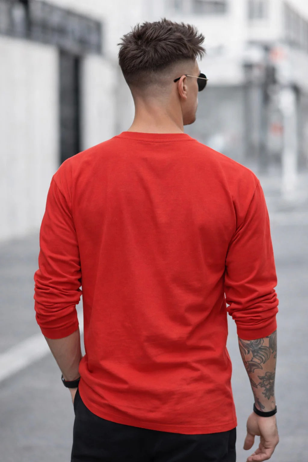 Atronic Men's Red Octopus Graphic Printed Full Sleeve T-Shirt | Premium Round Neck Casual Tee