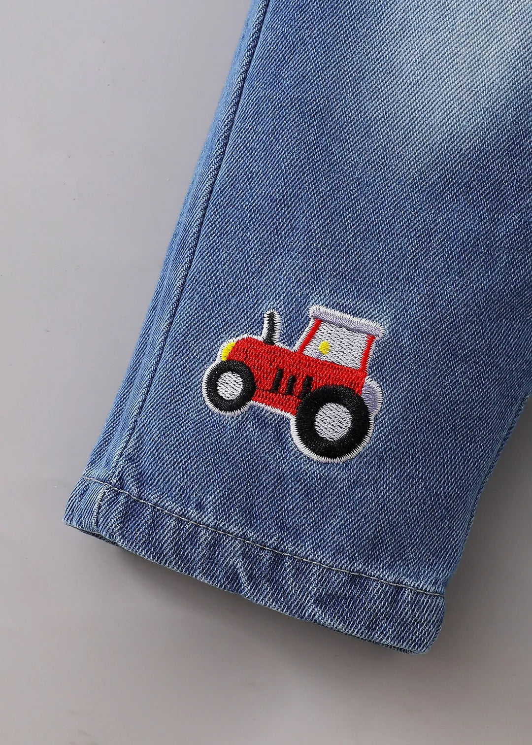Kids Embroidered Cotton Shirt & Denim Pants Co-Ord Set | Premium 2-Piece Casual Outfit for Boys & Girls