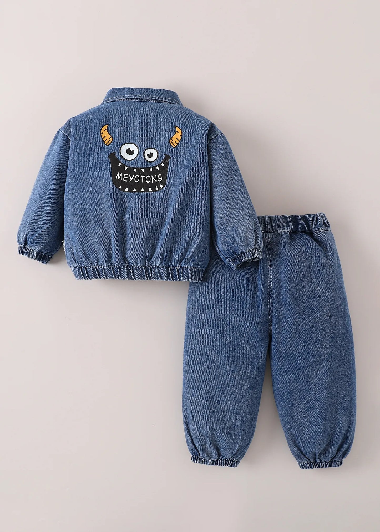 Kids Denim Jacket & Jogger Pants Co-Ord Set with Printed T-Shirt | Premium 3-Piece Outfit for Boys & Girls