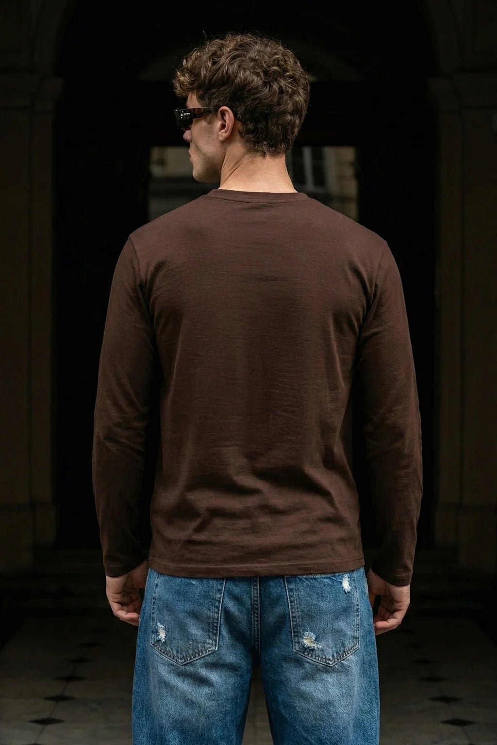Atronic Men's Brown Basketball Graphic Printed Full Sleeve T-Shirt | Premium Round Neck Casual Tee